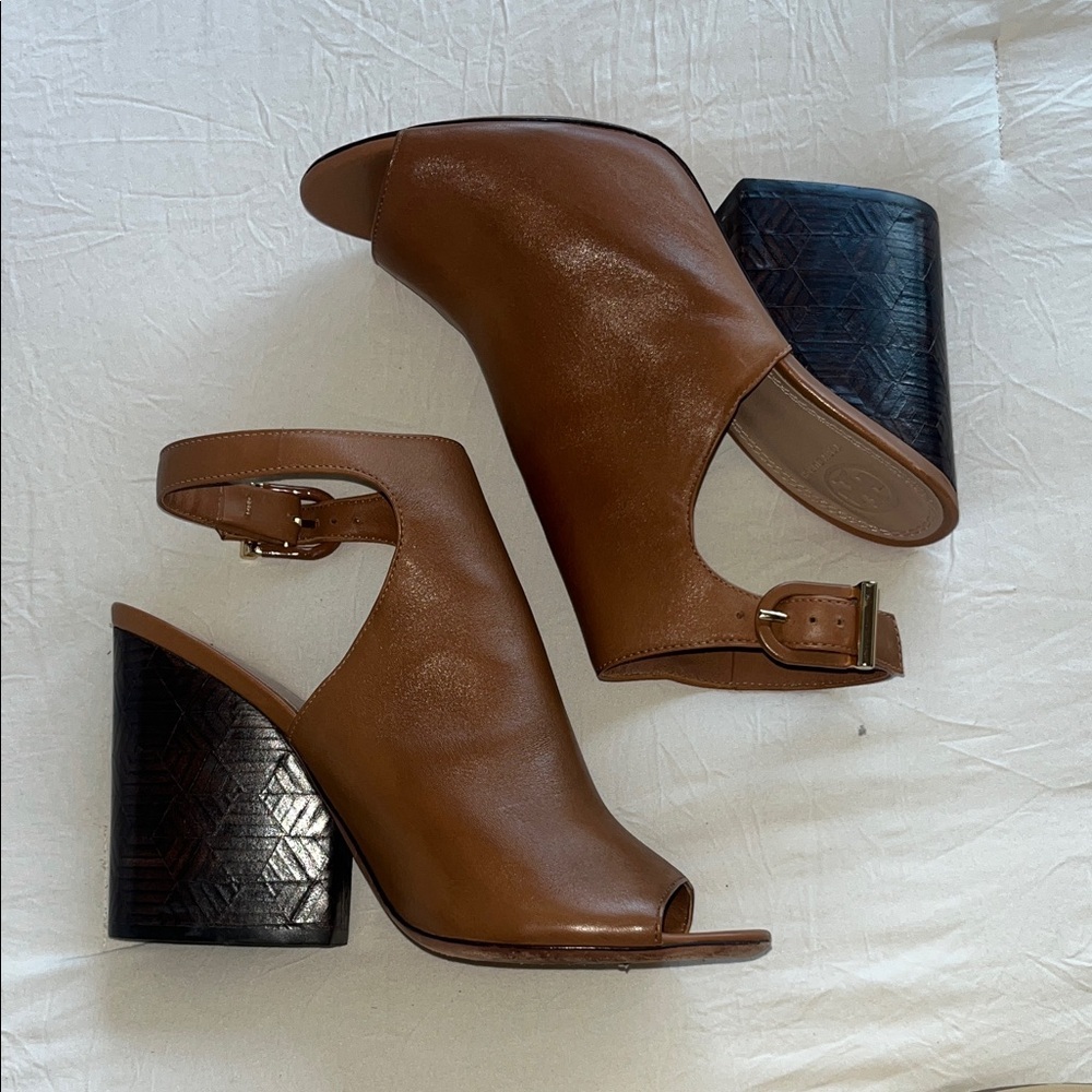 Tory Burch Grove Open Toe Booties Size 9 - Picture 2 of 10
